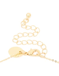 Gold Plated Cubic Zirconia Mini Virgo Zodiac Sign Pendant Necklace