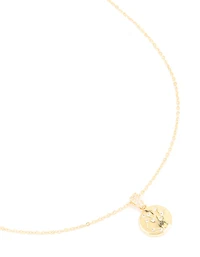Gold Plated Cubic Zirconia Mini Sagittarius Zodiac Sign Pendant Necklace