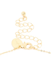 Gold Plated Cubic Zirconia Mini Sagittarius Zodiac Sign Pendant Necklace