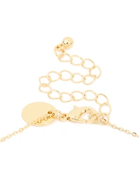 Gold Plated Cubic Zirconia Mini Libra Zodiac Sign Pendant Necklace