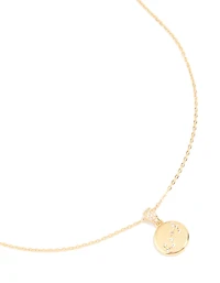 Gold Plated Cubic Zirconia Mini Scorpio Zodiac Sign Pendant Necklace