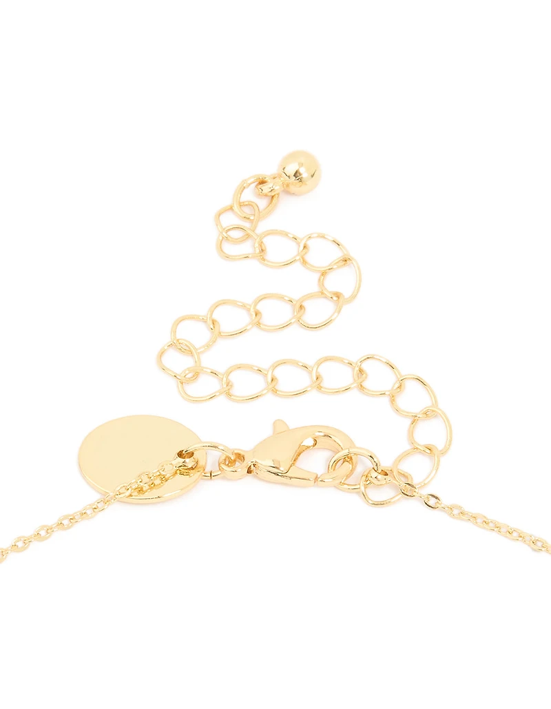 Gold Plated Cubic Zirconia Mini Scorpio Zodiac Sign Pendant Necklace