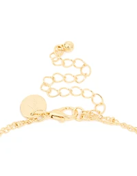 Gold Plated Cubic Zirconia Pave Bubble Letter J Layered Necklace