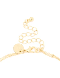 Gold Plated Cubic Zirconia Pave Bubble Letter S Layered Necklace