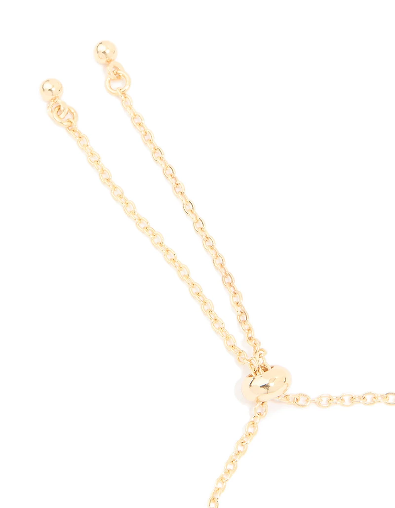 Gold Plated Cubic Zirconia Pave Bubble Letter B Toggle Bracelet