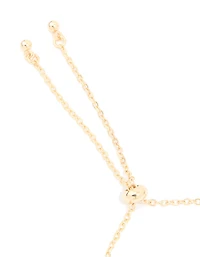 Gold Plated Cubic Zirconia Pave Bubble Letter B Toggle Bracelet