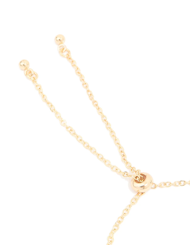 Gold Plated Cubic Zirconia Pave Bubble Letter R Toggle Bracelet