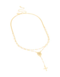 Gold Plated Pearl Mary Pearl Y-Necklace 2-Pack