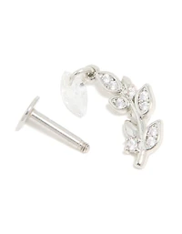 Surgical Steel Floral Diamante Single Flat Back Stud