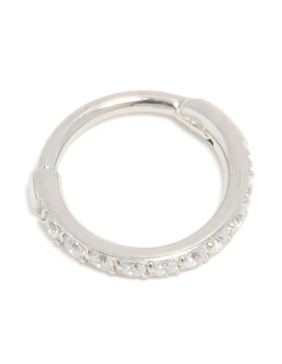 Surgical Steel Cubic Zirconia Micro Clicker Ring