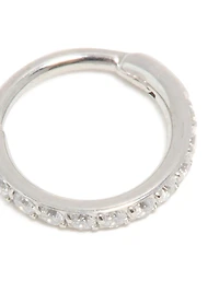 Surgical Steel Cubic Zirconia Micro Clicker Ring