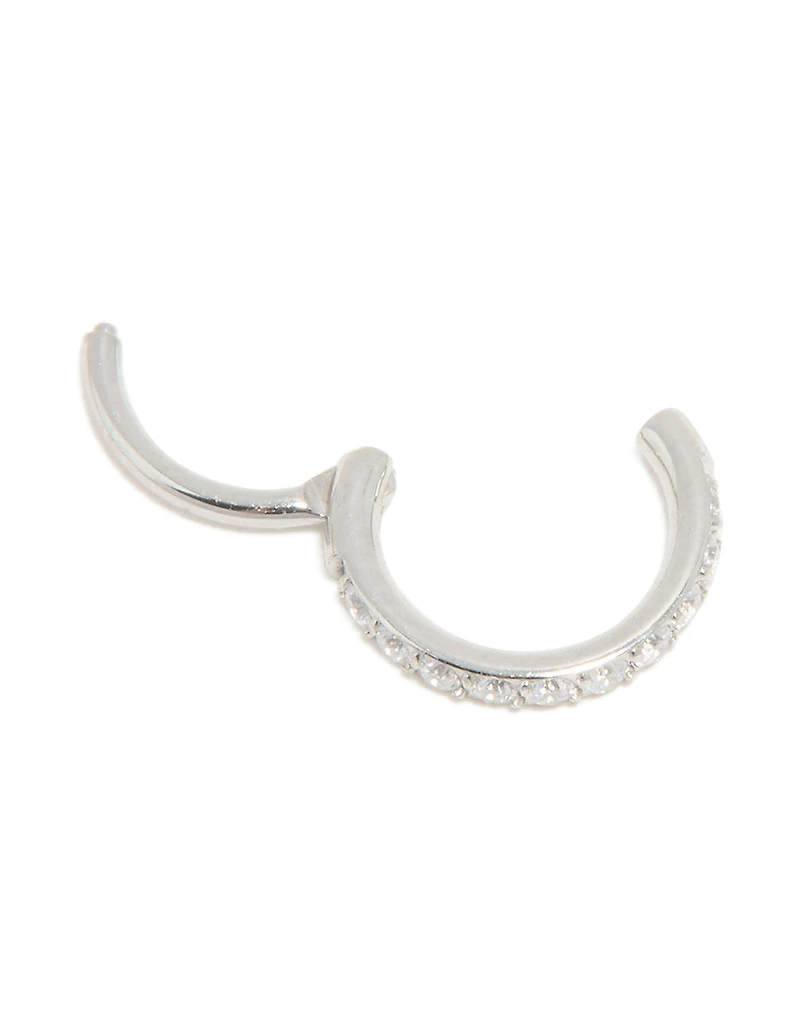 Surgical Steel Cubic Zirconia Micro Clicker Ring