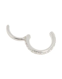 Surgical Steel Cubic Zirconia Micro Clicker Ring