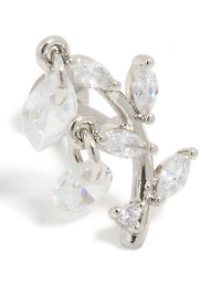 Titanium Cubic Zirconia Vine Ear Crawler Single Flat Back Stud