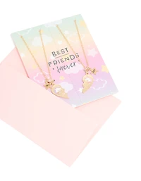 Kids Gold Unicorn BFF Heart Necklace Pack