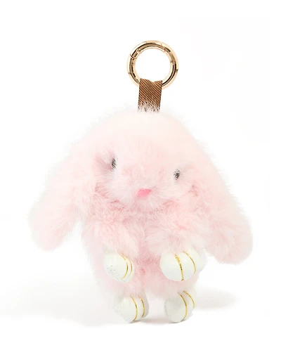Kids Pink Fabric Bunny Key Chain