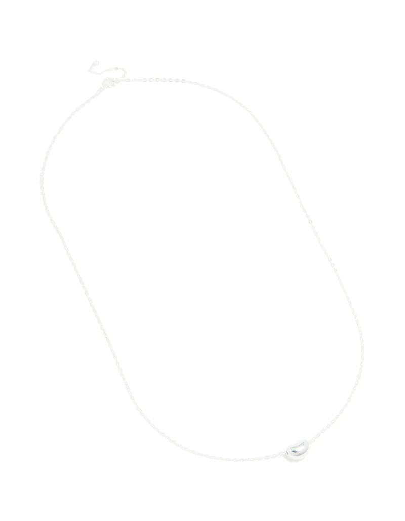 Sterling Silver Pebble Pendant Necklace