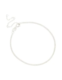 Sterling Silver Cubic Zirconia Tiny Tennis Bracelet