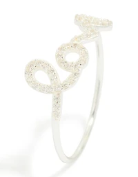 Bague d’amour cubique en zircone argent sterling