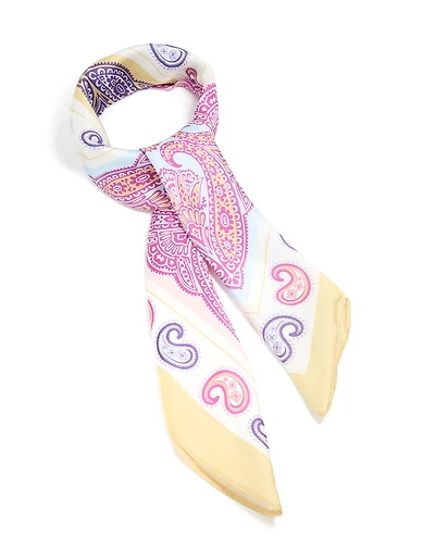 Multicoloured Paisley Square Fabric Scarf