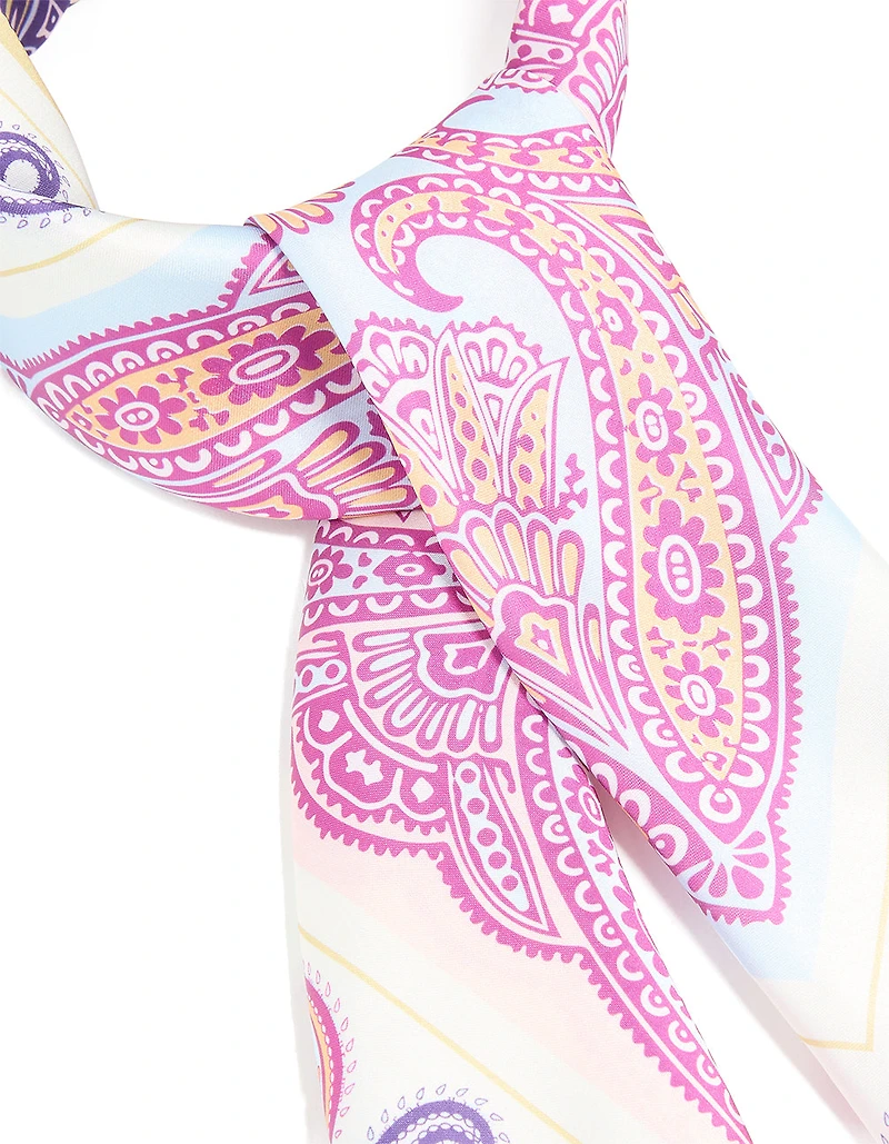 Multicoloured Paisley Square Fabric Scarf