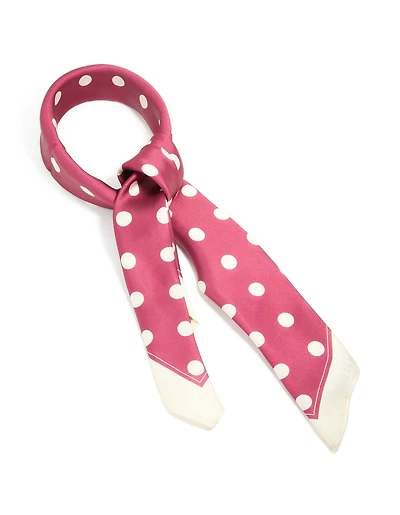 Red & White Polka Dot Print Fabric Scarf