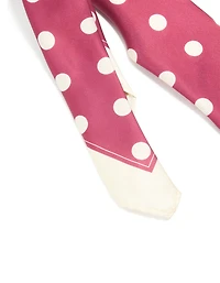 Red & White Polka Dot Print Fabric Scarf