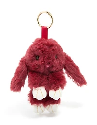 Burgundy Fabric Bunny Key Chain
