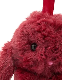 Burgundy Fabric Bunny Key Chain