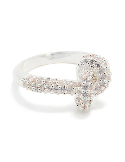 Silver Plated Cubic Zirconia Modern Knot Ring