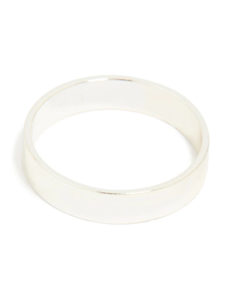 Silver Plated Simple Cubic Zirconia & Smooth Rings 3-Pack