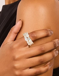 Anneau multicouches en zircone cubique plaqué argent