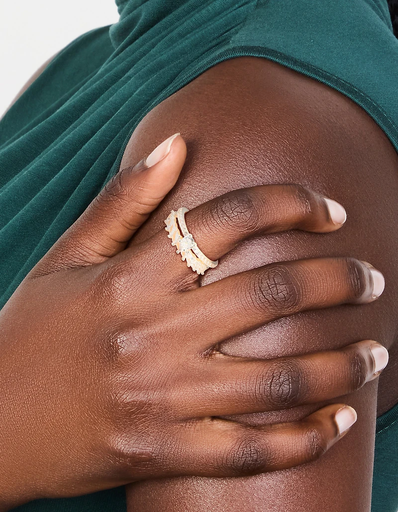 Silver Plated Cubic Zirconia Stacking Rings 2-Pack