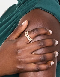 Silver Plated Cubic Zirconia Stacking Rings 2-Pack