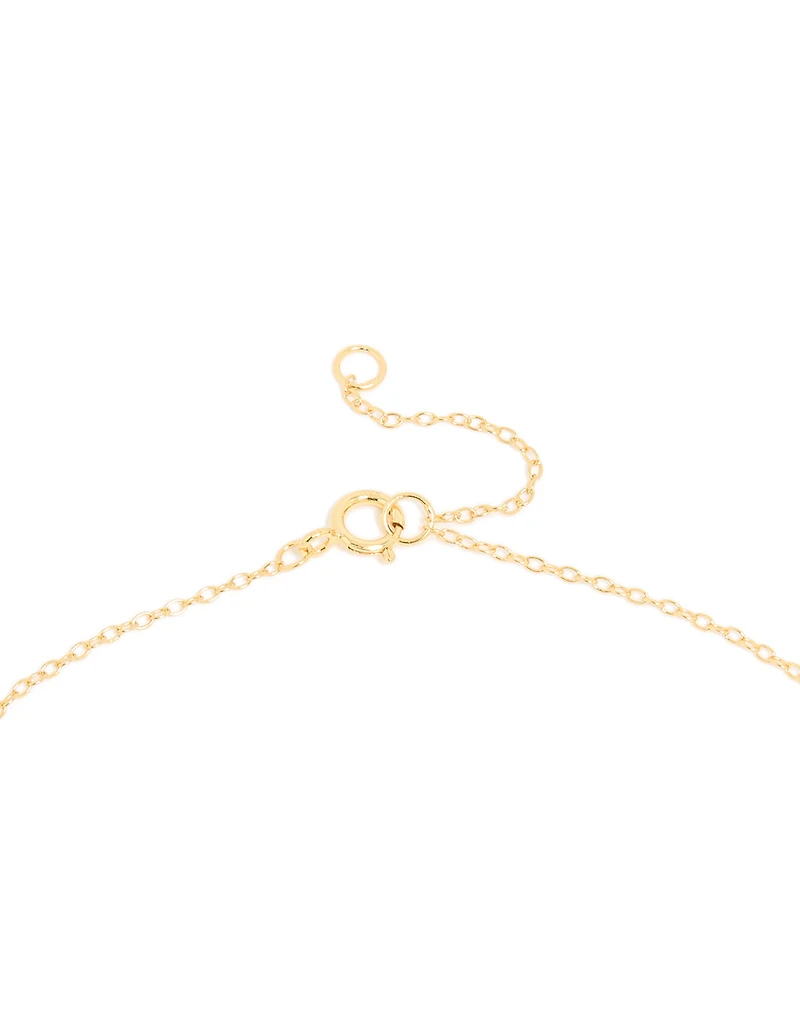 Gold Plated Sterling Silver Cubic Zirconia Pavé Letter J Pendant Necklace