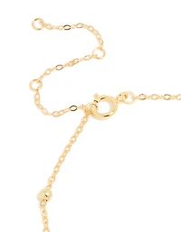 Gold Plated Sterling Silver Disc & Ball Charms Bracelet