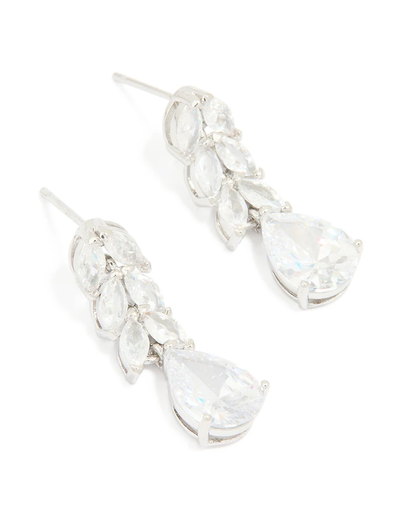 Silver Cubic Zirconia Drop Earrings