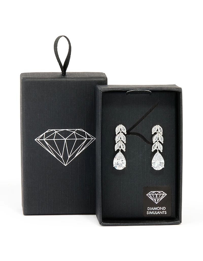 Silver Cubic Zirconia Drop Earrings