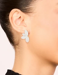 Silver Cubic Zirconia Fan Earrings