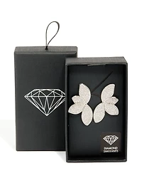 Boucles d’oreilles en éventail en zircone cubique en argent