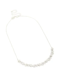 Collier en zircone cubique en argent en fleur et vigne