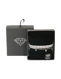 Silver Cubic Zirconia Tennis & Droplet Bracelets 4-Pack