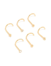 Bloc de 6 nez en acier chirurgical plaqué or