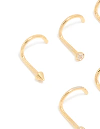 Bloc de 6 nez en acier chirurgical plaqué or