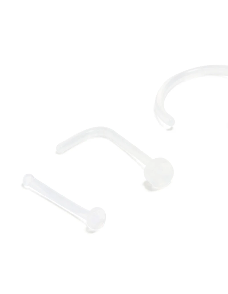 Clear Nose Ring & Studs 3-Pack
