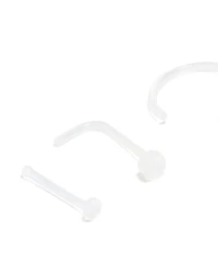 Clear Nose Ring & Studs 3-Pack