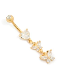 Barre abdominale en acier cirurgique cubique en zircone couverte d’or