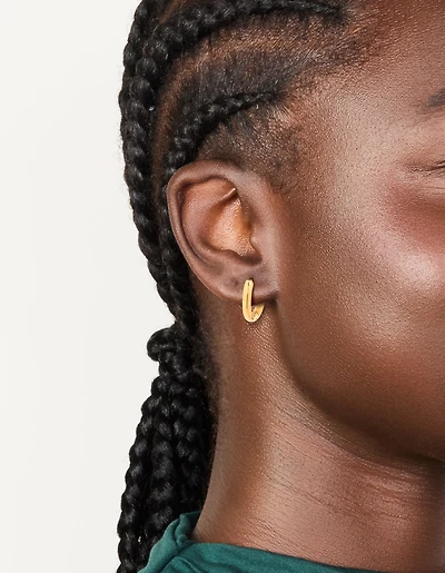 Boucles d’oreilles ovales à anneau à cercle en acier inoxydable imperméables plaquées or