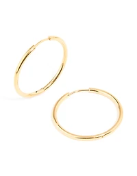 Waterproof Gold Plated Stainless Steel Clicker Hoop Earrings 30 MM