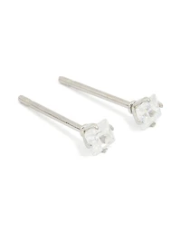 Waterproof Stainless Steel Prism Cubic Zirconia Stud Earrings